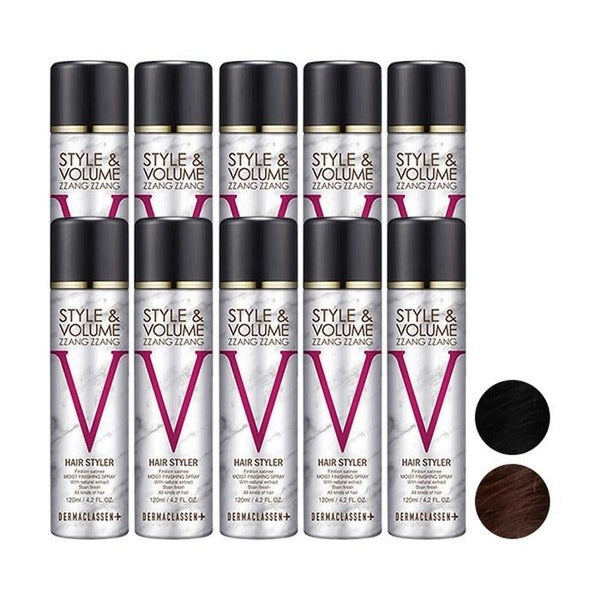 KatieAlphaShopping Dermaclease Style&Volume Jjyangjeon Black Hair Serum Layer BLACK 120ml x5 + Natur