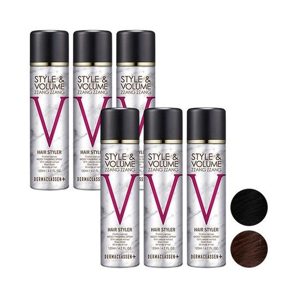 KtAlphaShopping Dermaclass Style&Volume JJangJjang Black Hair Serum Black 120ml x3 + Natural Brown