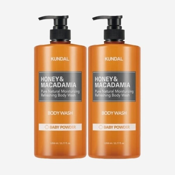 KatyAlphashop [Ellumam] Kundal Pure Body Wash Baby Powder 1058ml 2 pieces
