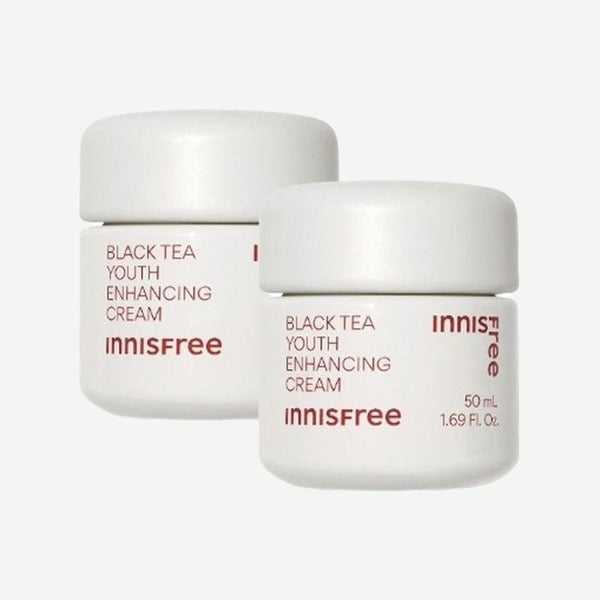 KATYALPHA SHOPPING Elluumam INNISFREE Black Tea Youth Enhancing Cream 50ml x2