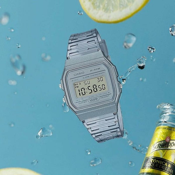 Casio Electronic Watch Retro Analog Fashion Watch Transparent Gray