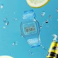 KatieAlphaShow casingo electronic watch retro analog fashion watch transparent blue