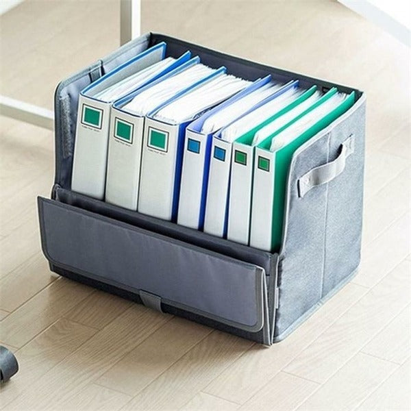 KatyAlphaShop Rly Square Storage Box Document Organizer Bag Office