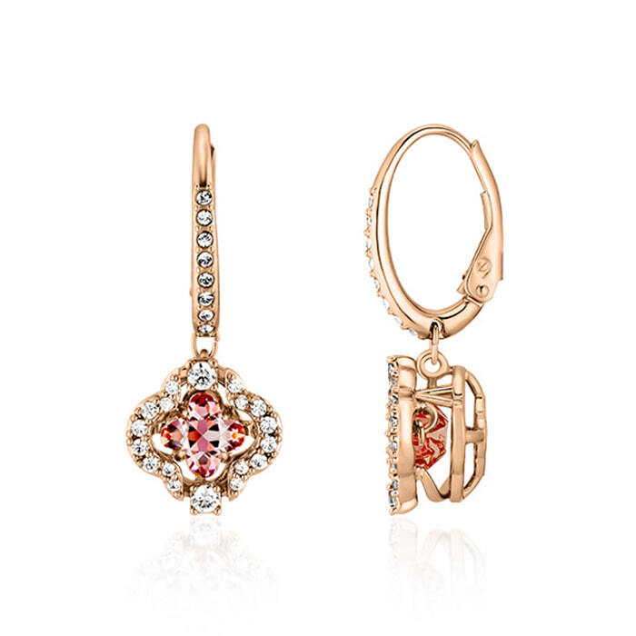 Swarovski 5516477 Sparkling Dance Clover Hoop Drop Earrings
