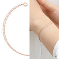 KatyAlphaShooting 14K Rose Gold Two-Row Woven Chain Daily Gold Bracelet