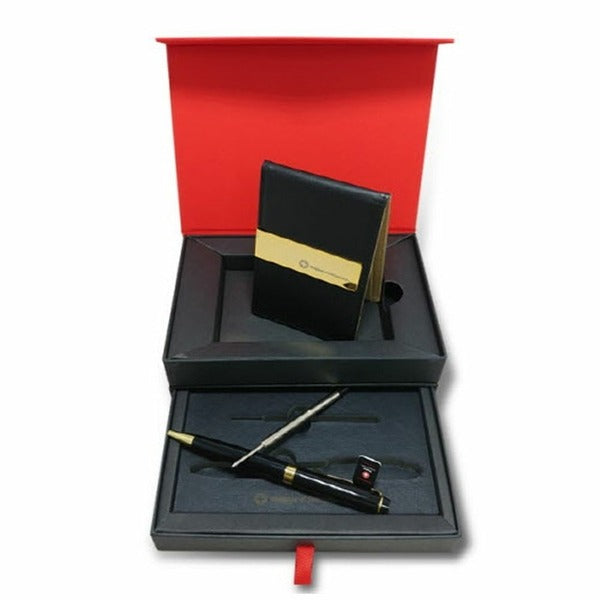 KatyAlphashop Leather Money Clip Gold-plated Pen Gift Set 1P Wallet Stationery