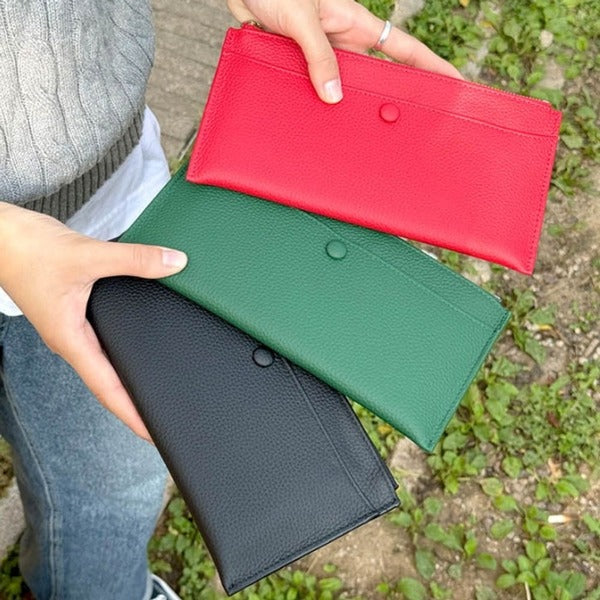 KTR Alpha Shopping Women Leather Long Wallet 1P Hand Strap Daily Card Billfold