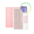 KatyAlphaShopping Galaxy Tab S10 FE Plus Pastel Touchpad Keyboard Case + Tempered Glass Protection F