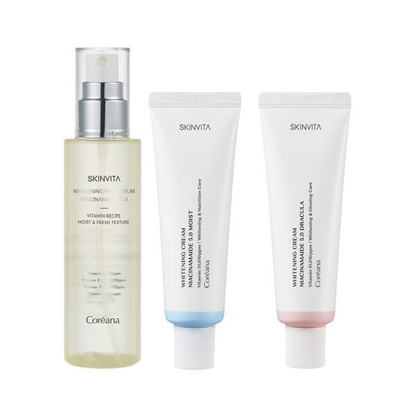 KtAlphaShopping Korea Skin Vita Niacinamide Whitening Serum+Cream+Tonique Cream