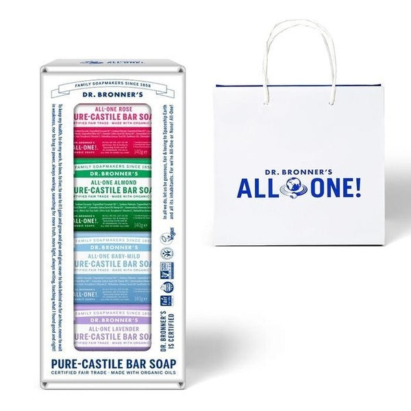 KatyAlphaShop [Doctor Bronner's] Pure Castile Bar Soap 4 Pack Baby Unscented Lavender Almond Rose