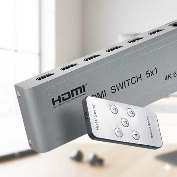 KatyAlphaShopping Coms HDMI 2.0 Select Box 5-in-1 5-Connect 4K 60Hz 3D HDR