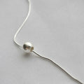KatyAlpaShopping Ribbon Cream Shoulder Necklace 925 Silver Snake Chain Silver Ball Necklace