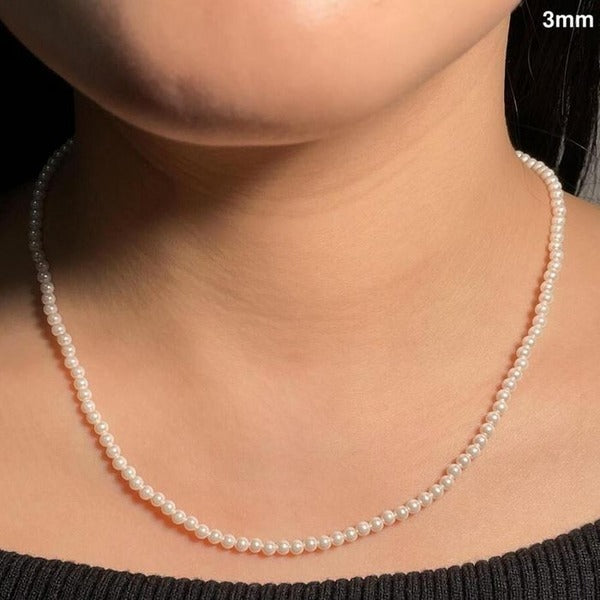 KATY Alpha Shopping Korean CrystalCore Seed Pearl Necklace 2mm/3mm 92.5