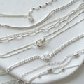 KatyAlpaShopping Domestic 92.5 purity bling 2-row chain cubic silver layered