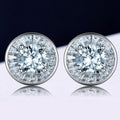 KatyAlphaShopping Silver Circle Earrings Cubic Zirconia