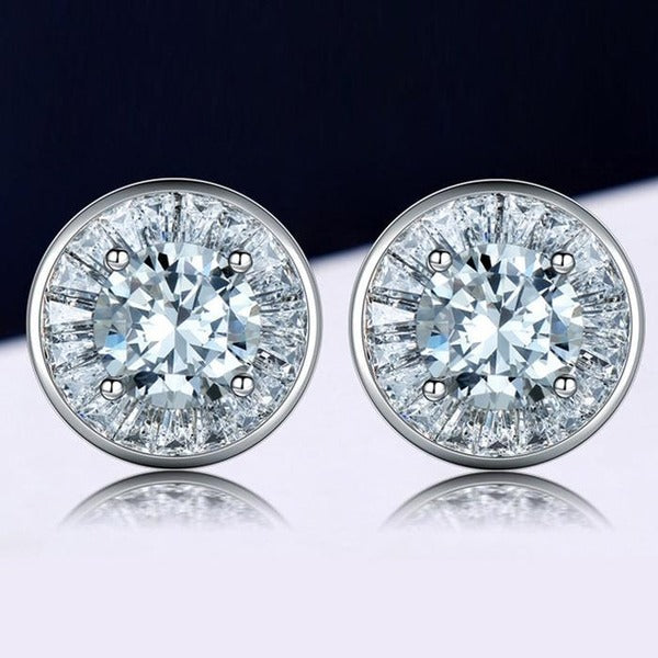 KatyAlphaShopping Silver Circle Earrings Cubic Zirconia