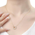 KatyAlphaShop [VijuHolic] Silver925 Gold-plated Double Square Necklace