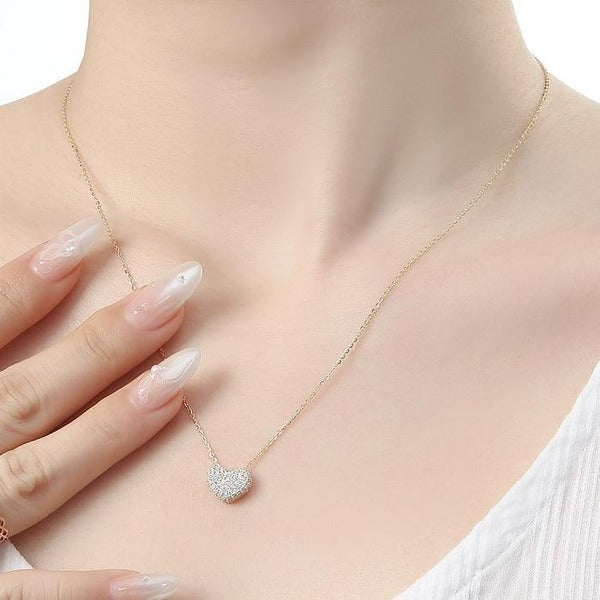 KTR Alpha Shopping Vijuholic Silver 925 Gold Plated Aurora Heart Women's Necklace