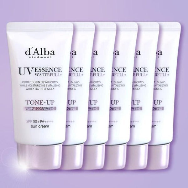 KateAlphashop Bath Waterfall Purple Tone-Up Sun Cream Vegan Dewy 50ml x 6