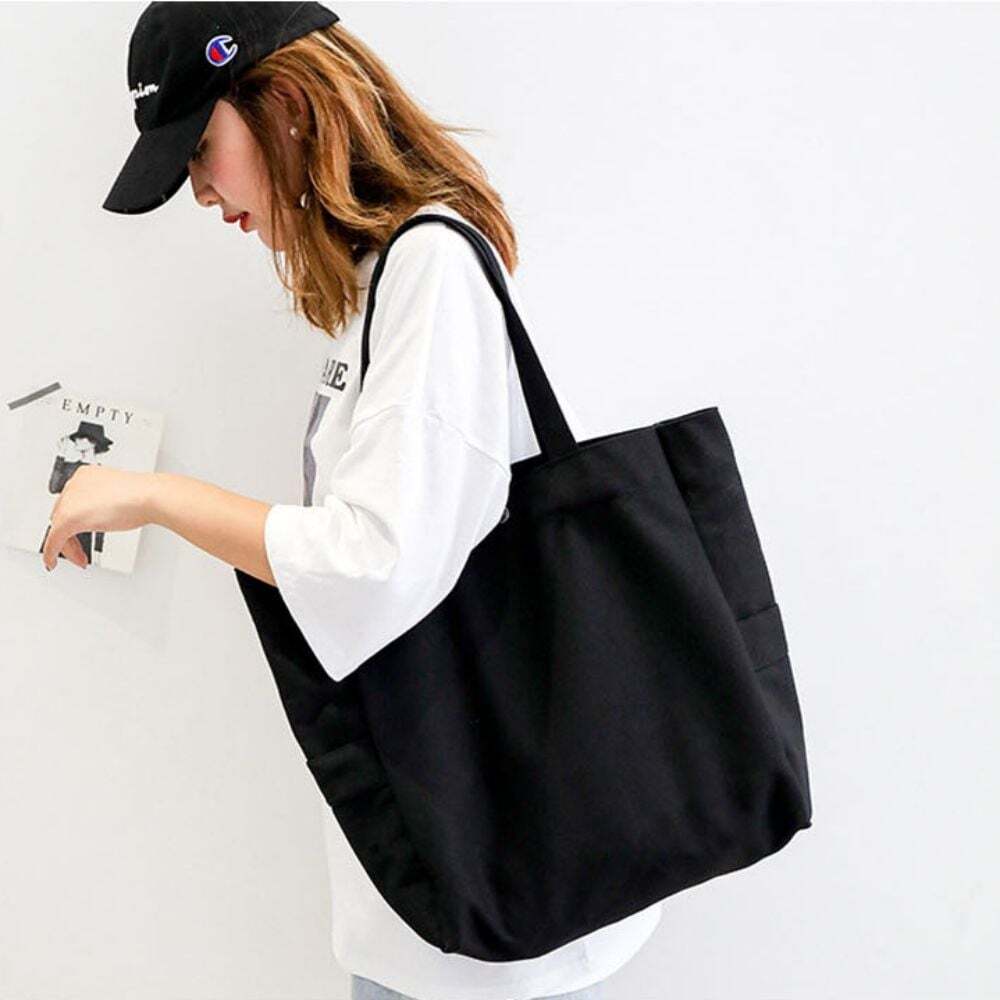 Eco-friendly canvas backpack big size unisex shopping bag shoulder bag Stylehouse