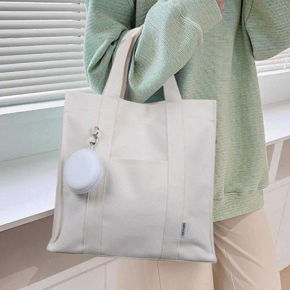 EcoBag Canvas Bag Basic Circular Pouch With Keyring