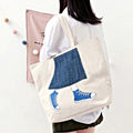 Style House Canvas Eco Bag Shoulder Bag with Illustration and Front Pocket