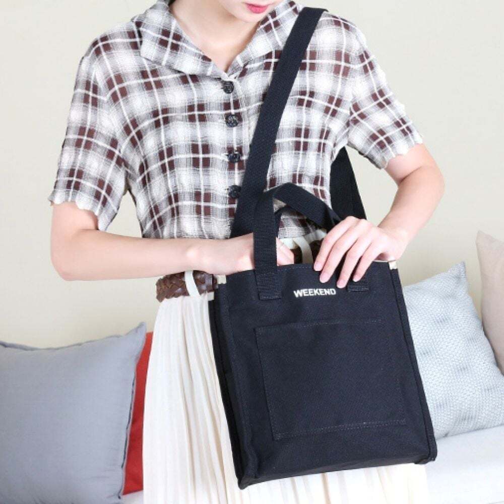EcoBag Canvas Bag Front Side Pocket Crossbody