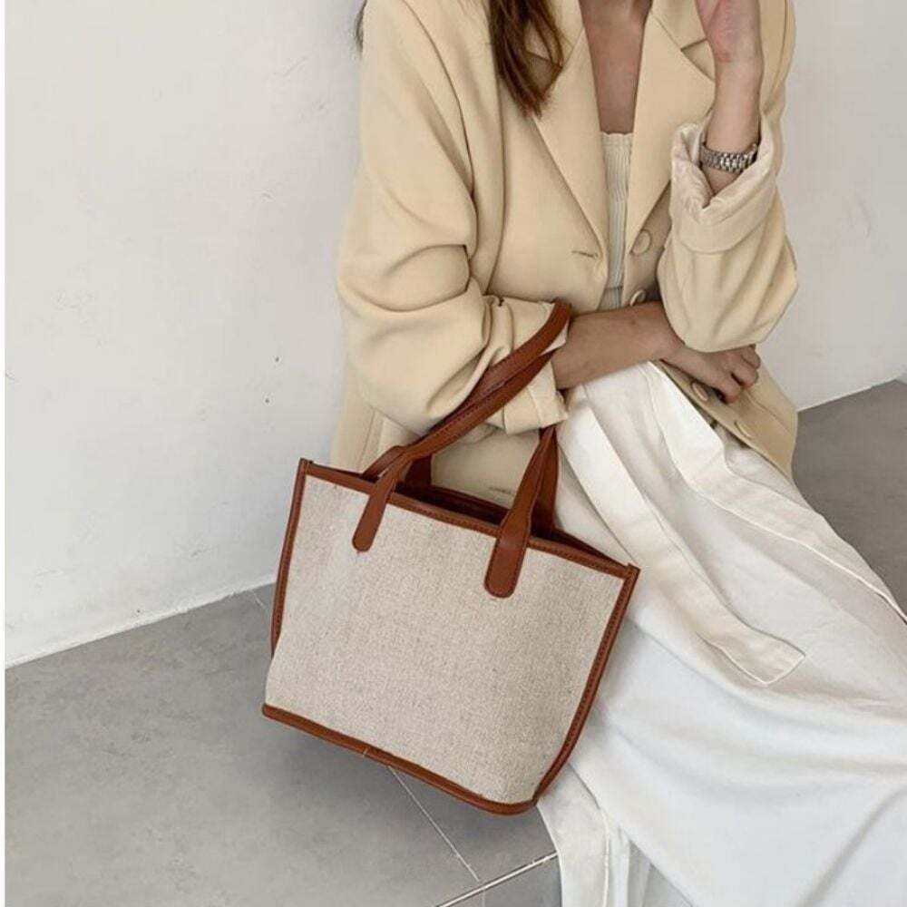 EcoBag Canvas Bag Pouch Inside Woman Shoulder Bag