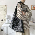 Eco bag Canvas bag Felt point Paisley adjustable strap shoulder bag
