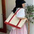 Eco bag canvas bag 2 colors shopping bag square shoulder