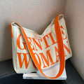 EcoBag Canvas Bag for Women Daily Shoulder Bag College Student Travel Orange