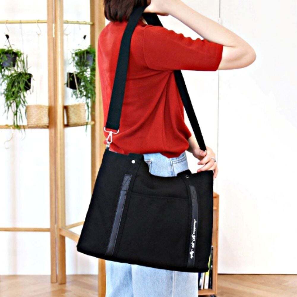 Eco Bag Canvas Bag English Lettering Strap Cross Shoulder