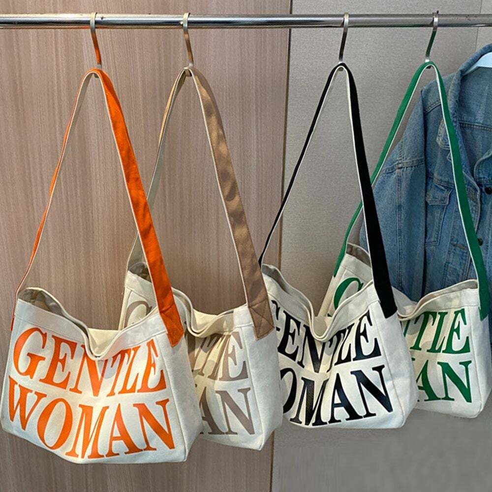 EcoBag Canvas Bag for Women Daily Shoulder Bags for College Students Travel