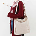 Style House Eco Canvas Bag Corduroy Look Spacious Shoulder Bag