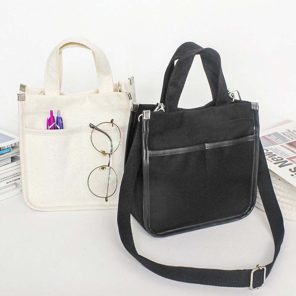 Style House Eco Canvas Bag Canvas Micron 22219 Korea-Made Mini Crossbody Bag