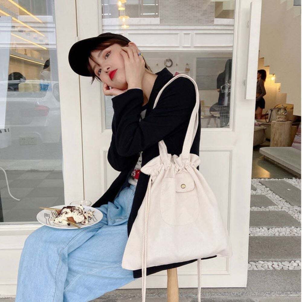 Eco-bag Canvas bag Simple wrap-around style shoulder bag