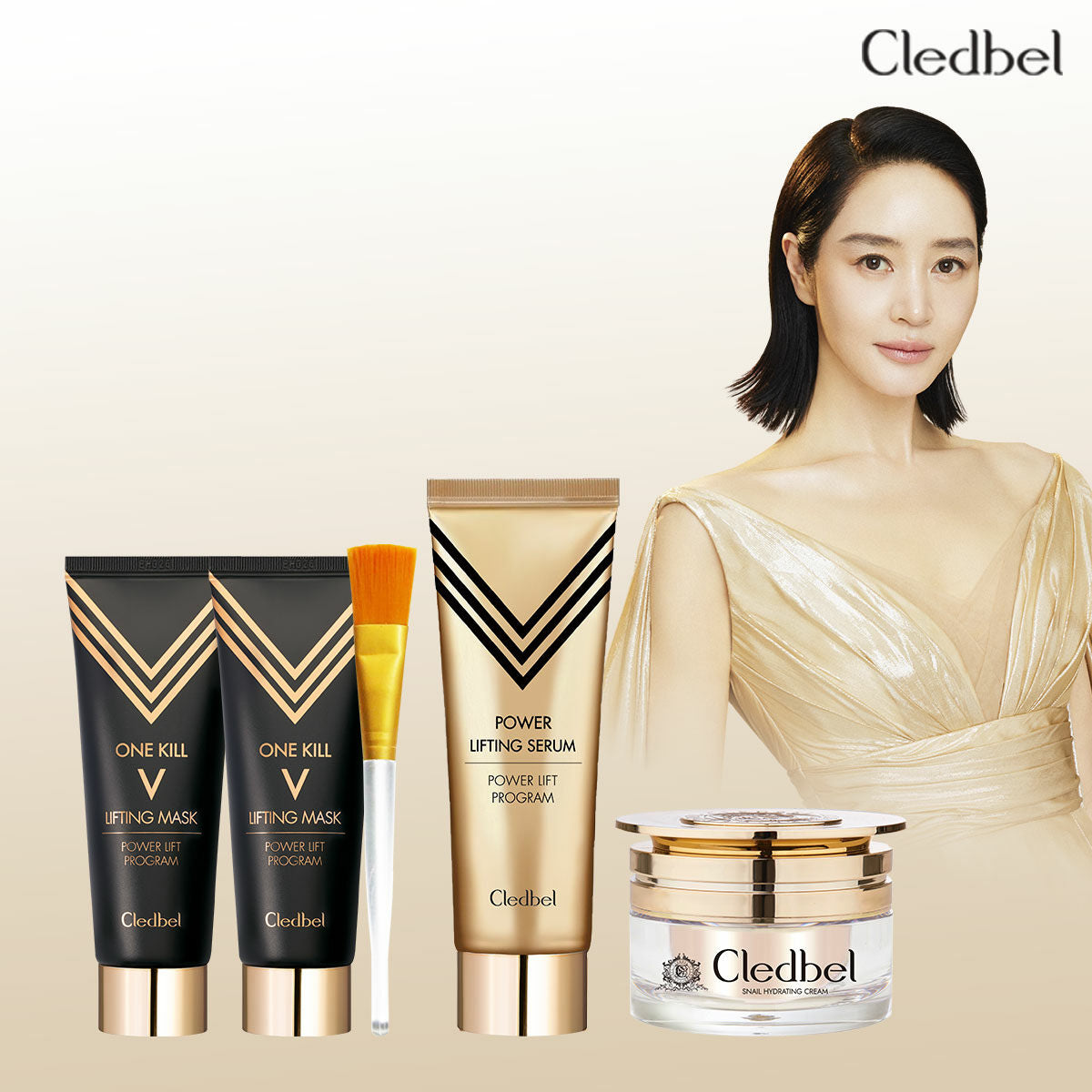 Claridevel Gold Lifting Pack Black Edition 2 + Serum Large Snail Cream