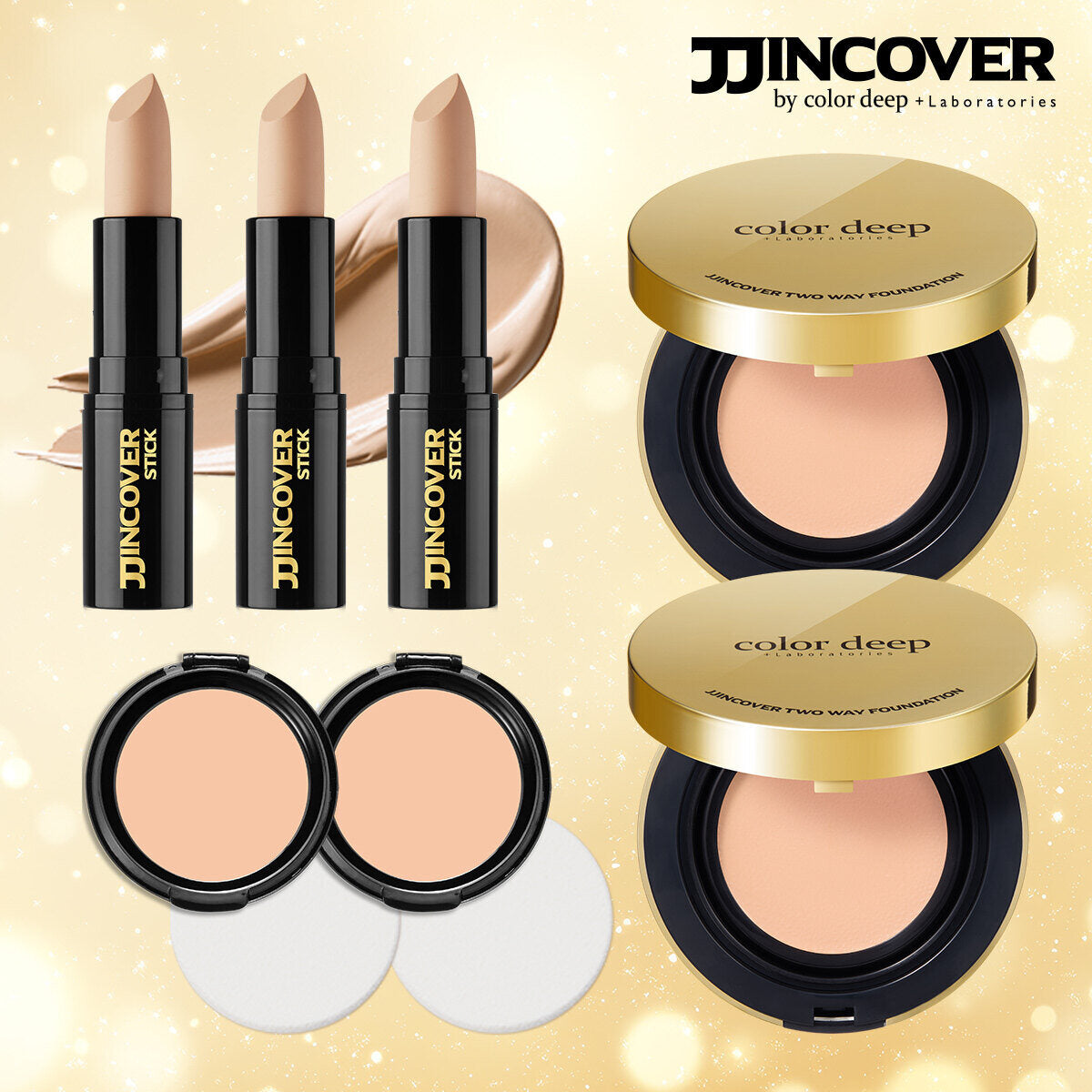 ColorDeep Latest Shade (Authentic Cover) Concealer Stick x 3 + ColorDeep Two-Way Fix (Original 2 Pie