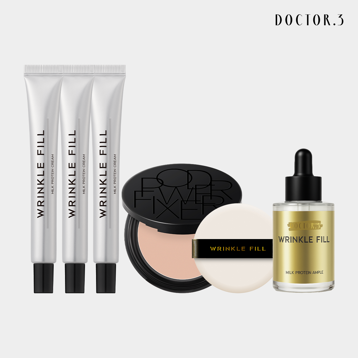 Doctor3 Powder Fact 9g, Milk Protein Plan Set (Cream 25ml x 3, Ampule 30ml x 1)