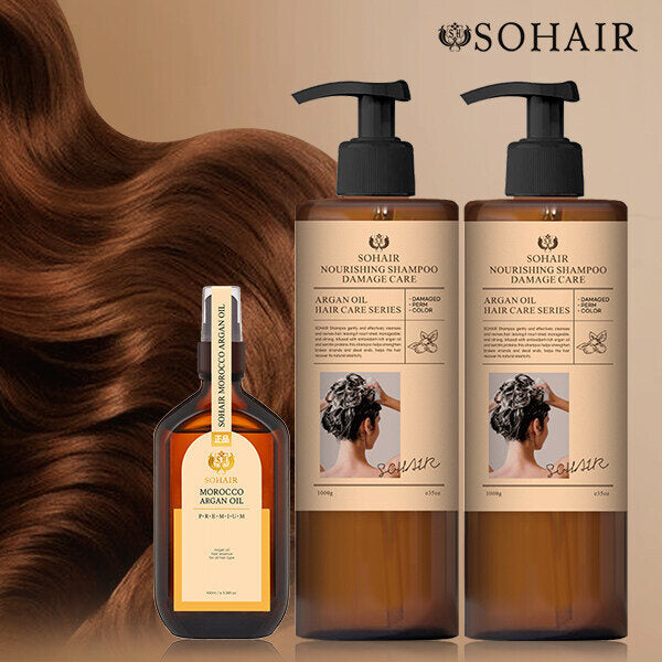 Shouhair Shouhair Argan Anti-Hair Loss Shampoo 1000g x 2 Premium Hair Essence 100ml