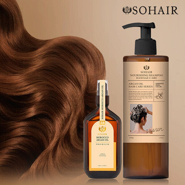 Suhair Morocco Argan Nutrising Shampoo 1000g Premium Hair Essence 100ml