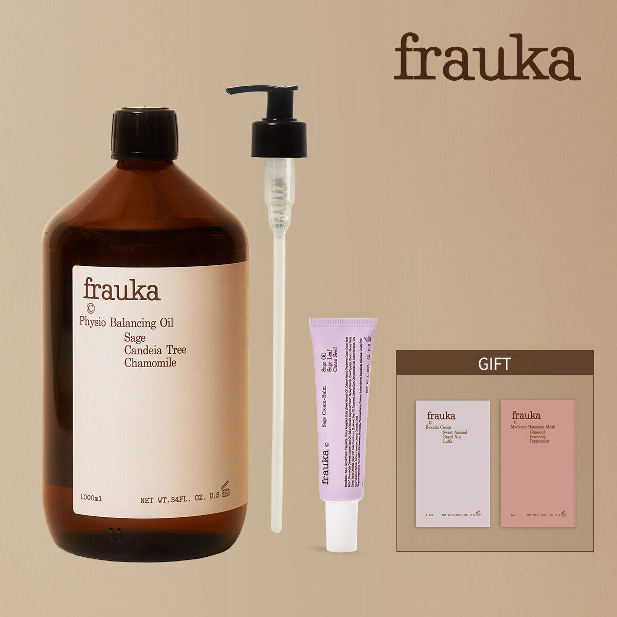 Prauka Germany Brand Prauka Sage Cream Night 35ml + Ampoule Oil Large Capacity (Bio Kam Hammam Pouch