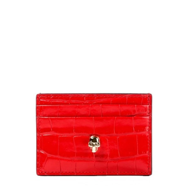 Alexander McQueen women's skull card wallet (632038 1JMFG 6050)