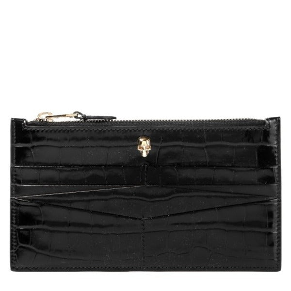 Alexander McQueen women flat zipper card wallet (632036 1JMFG 1050)