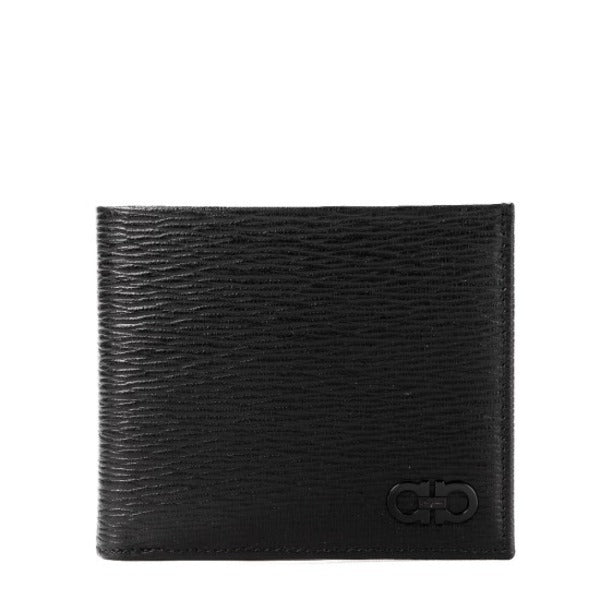 Ferragamo] Men’s Gancini half wallet (66 A065 NERO 0733323)