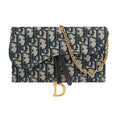 Dior SADDLE chain wallet Blue S5614CT