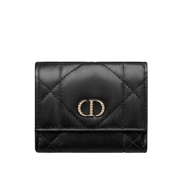 Dior Crystal Accented Caro Hibiscus L Zip Wallet S4207UHNNM900