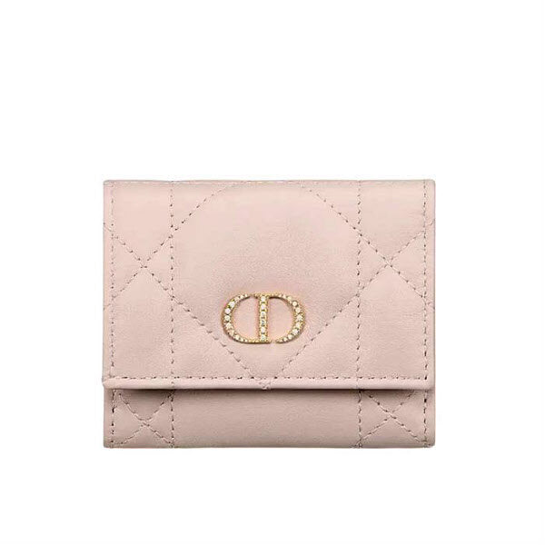 Dior Crystal Decorated Caro Hibiscus L-shaped Zip Wallet S4207UHNNM413