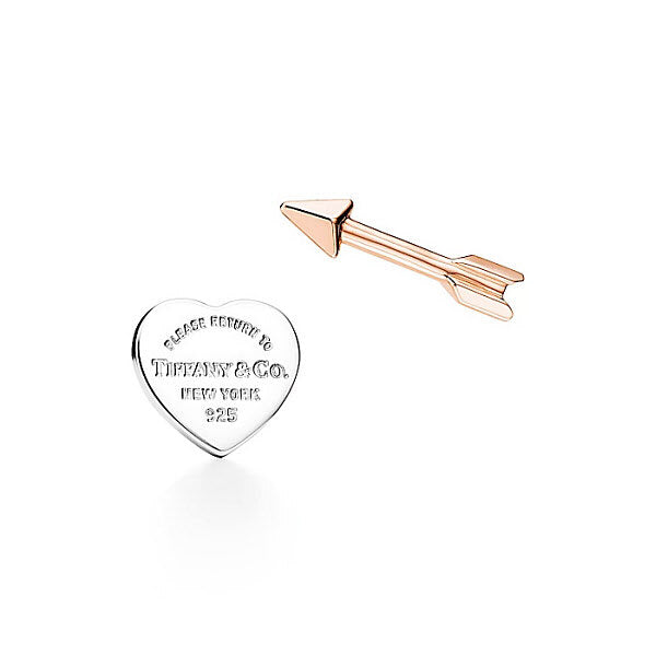 Tiffany & Co Return To Tiffany Love-Struck Heart Tag Arrow Earrings Silver 70878569