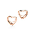 Tiffany & Co Elsa Peretti Open Heart Stud Earrings Rose Gold 11mm 27233945